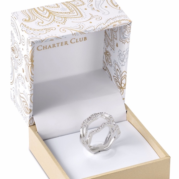 ✨Silver Tone 3-Pc. Set Cubic Zirconia Wavy Ring - Picture 7 of 7